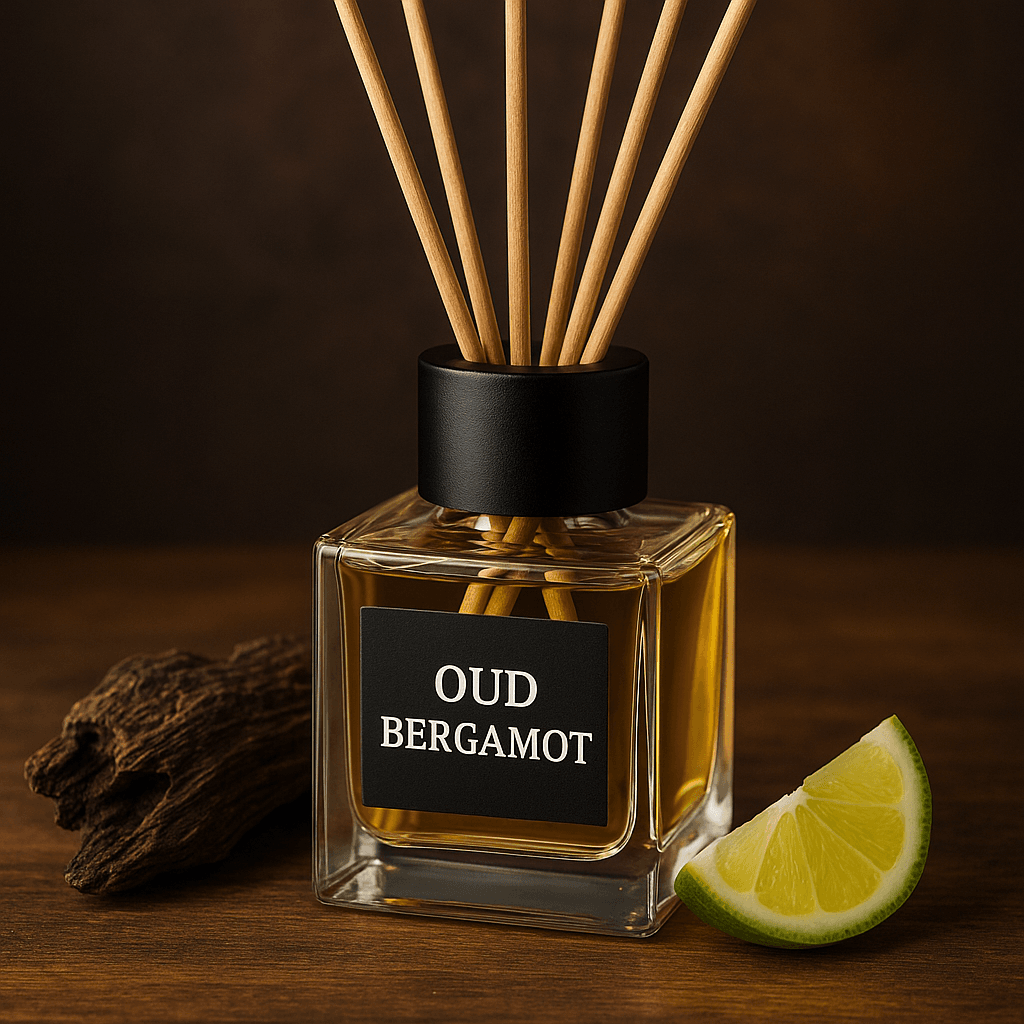 20250615_1455_Oud Bergamot Diffuser_simple_compose_01jxseg8v9epdaje7q1twa5dpa