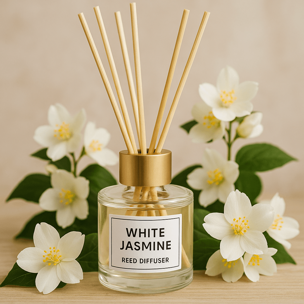 20250615_1456_White Jasmine Reed Diffuser_simple_compose_01jxsehz35ezq9m2r158h4avzw