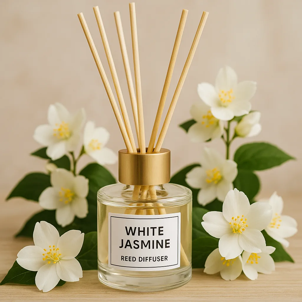 20250615_1456_White Jasmine Reed Diffuser_simple_compose_01jxsehz35ezq9m2r158h4avzw